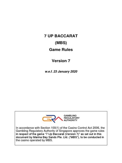 MBS 7 UP Baccarat Game Rules .
